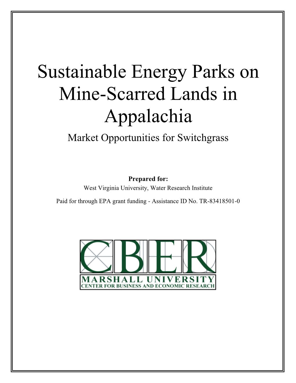 Sustainable Energy Parks on Mine-Scarred Lands In