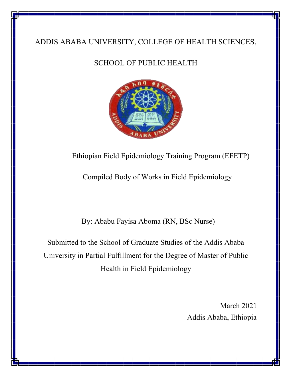 Outbreak Investigation, District Health Profile Description and Others Outputs Those Constituted in This Document