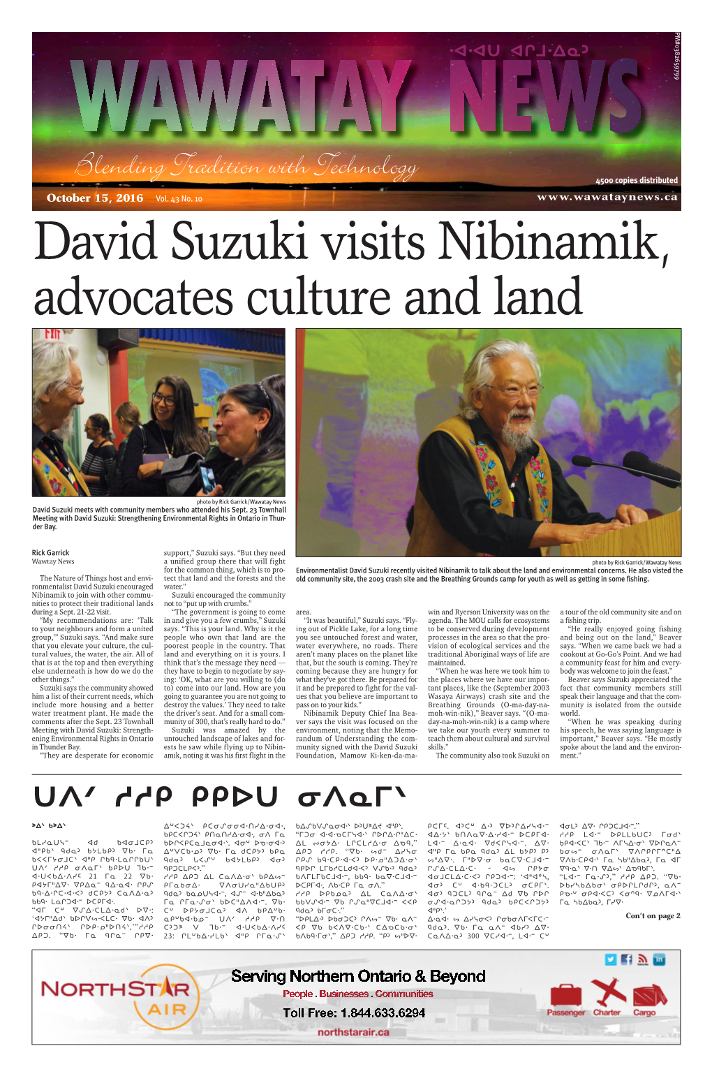 David Suzuki Visits Nibinamik, Advocates Culture and Land