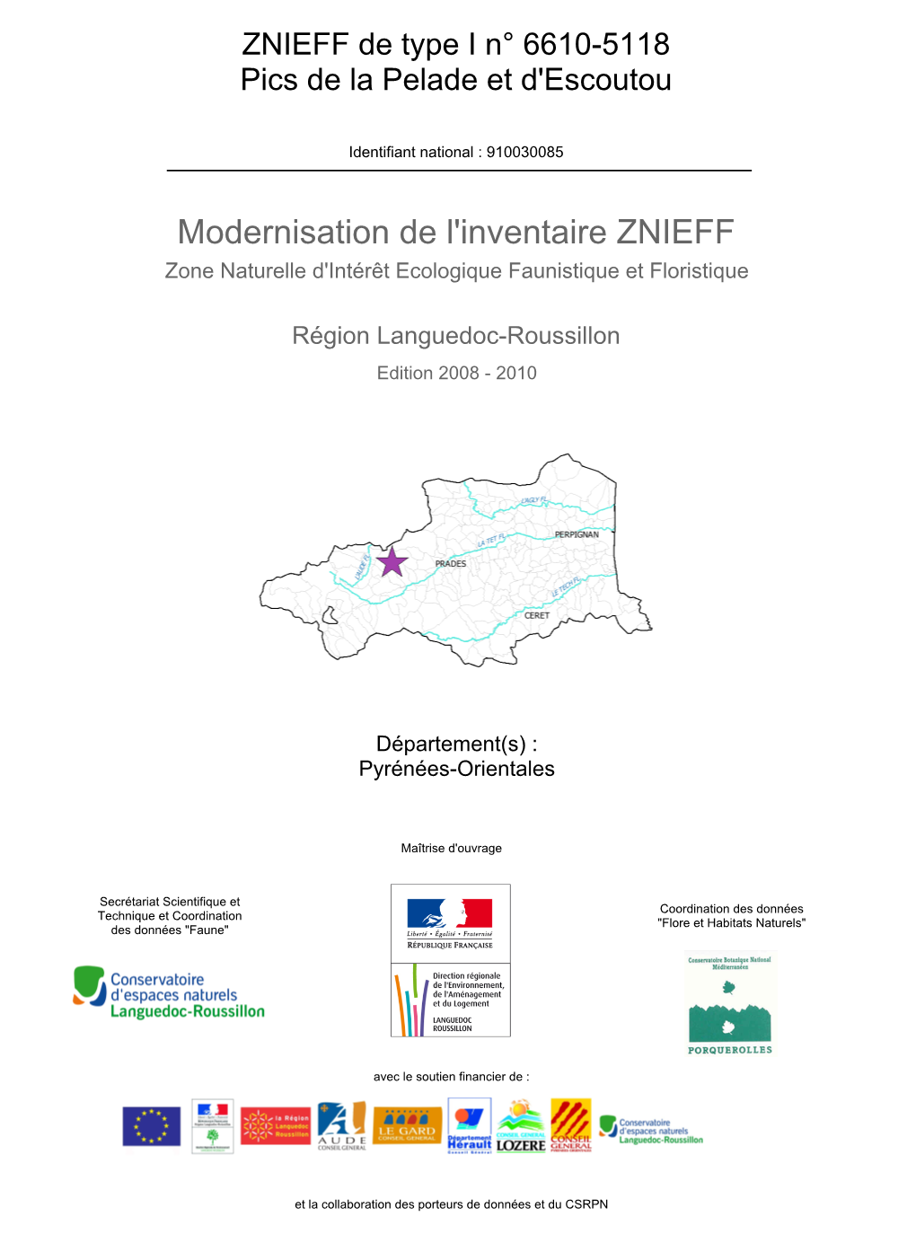 Fiche ZNIEFF Languedoc-Roussillon