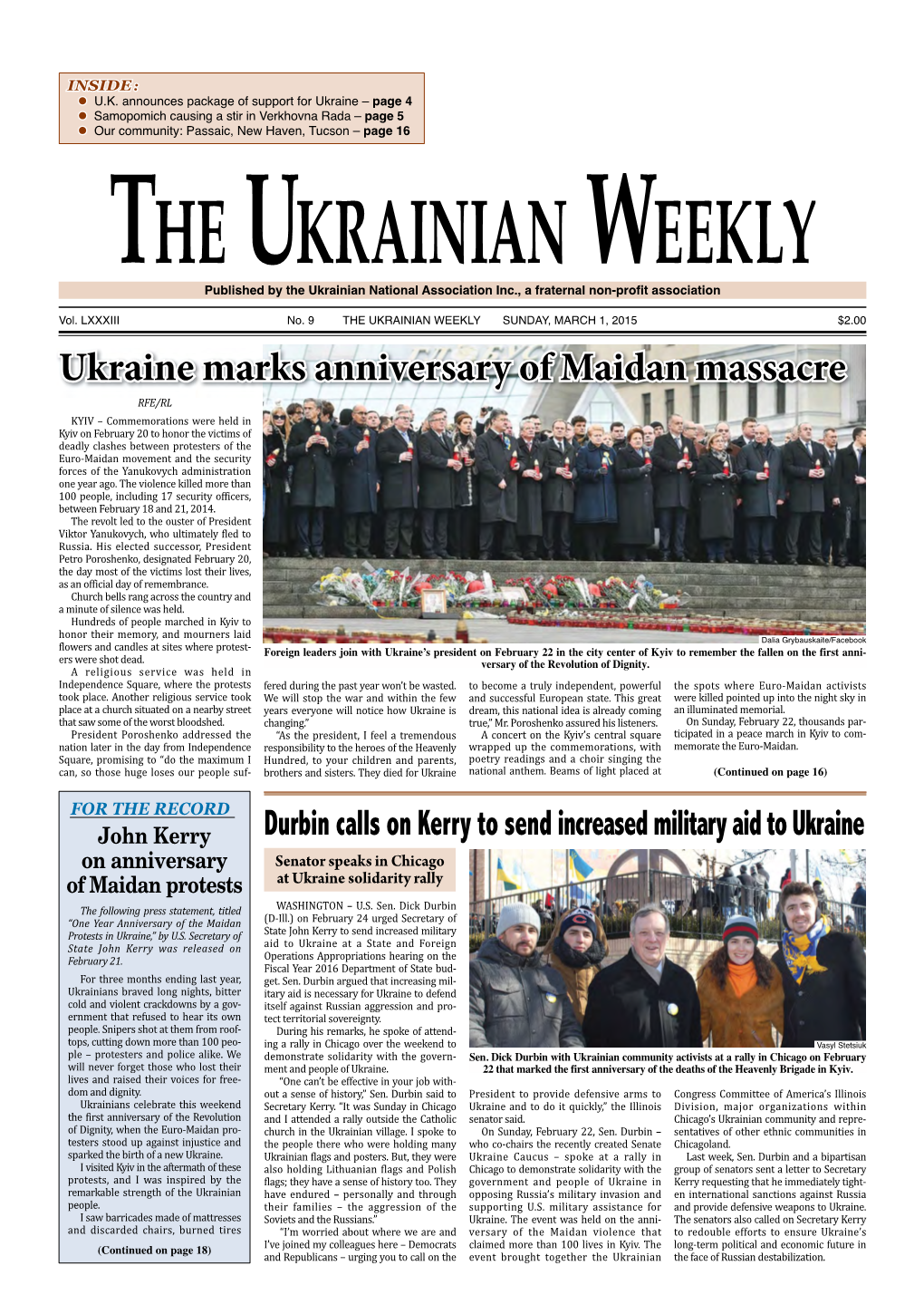 The Ukrainian Weekly, 2015