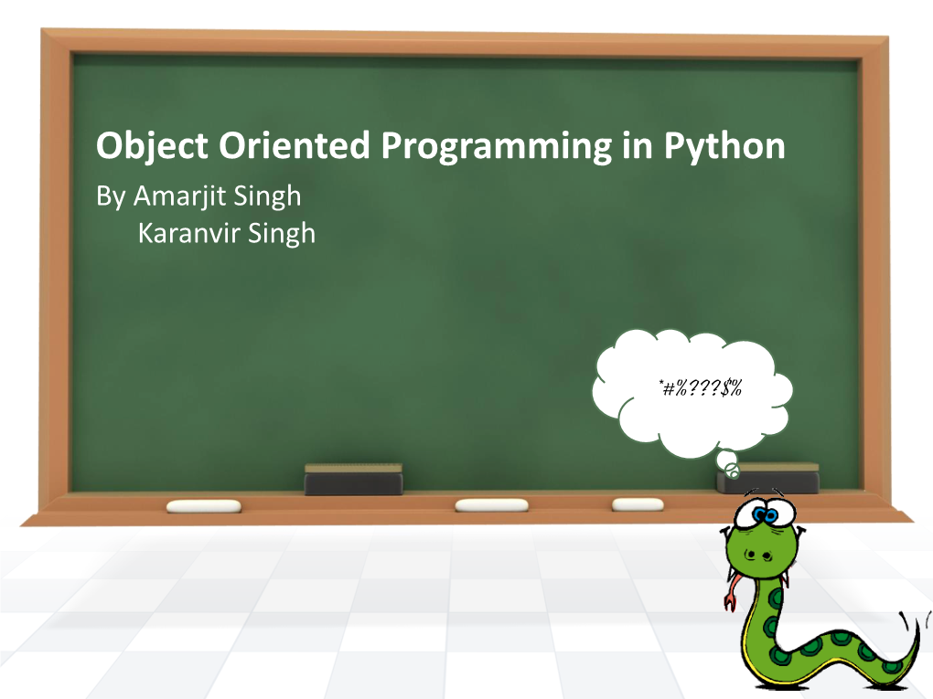 Object Oriented Programing in Python