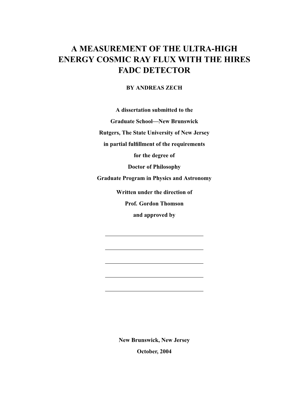 A Measurement of the Ultra-High Energy Cosmic Ray Flux with the Hires Fadc Detector