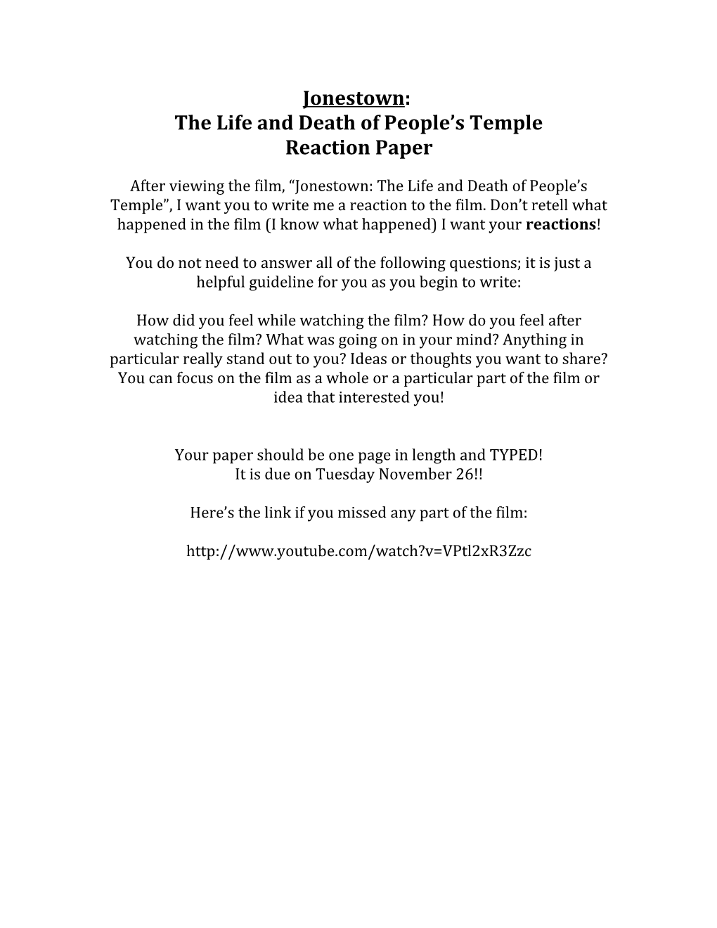 The Life and Death of People S Temple