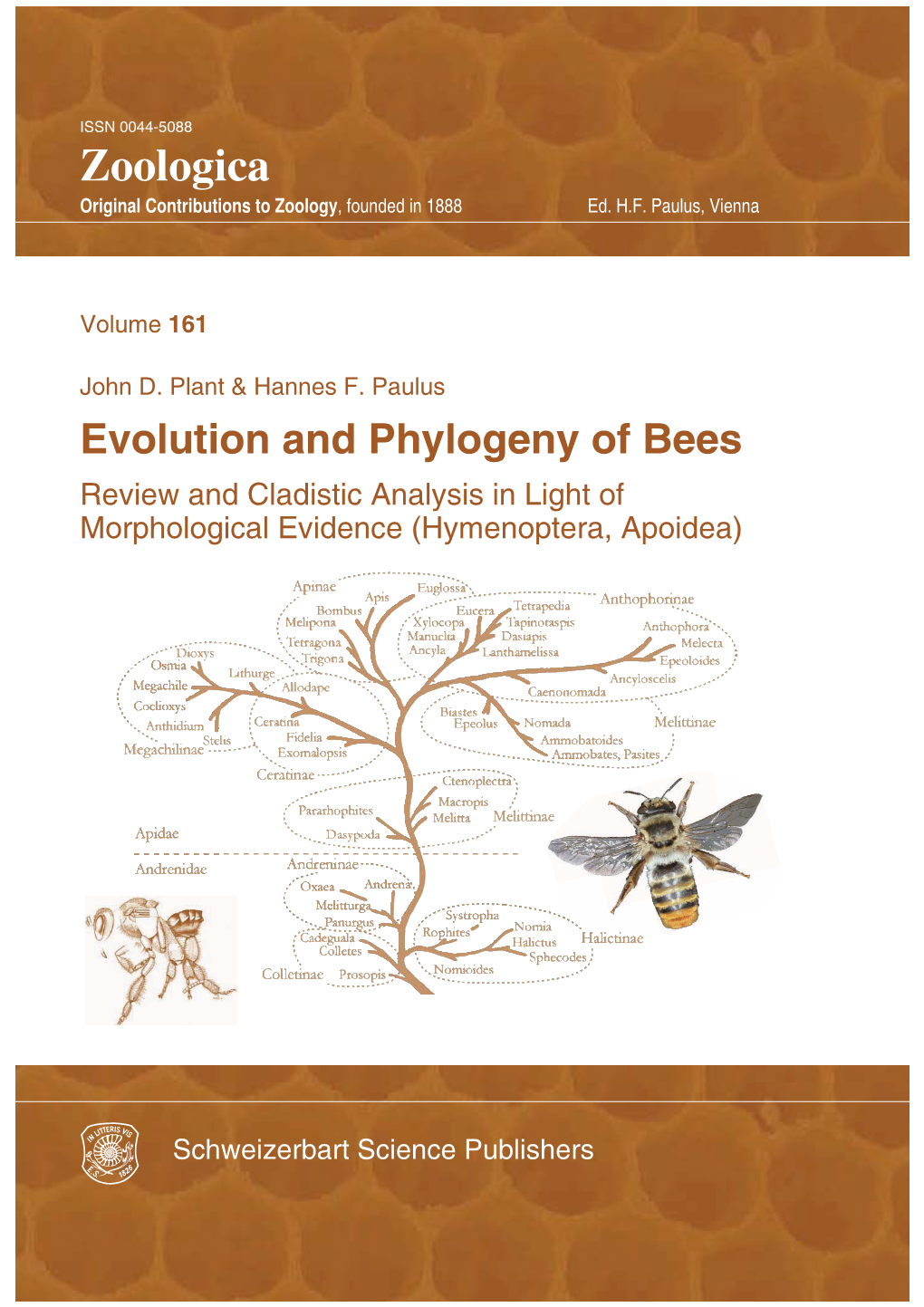 Zoologica Original Contributions to Zoology, Founded in 1888 Ed