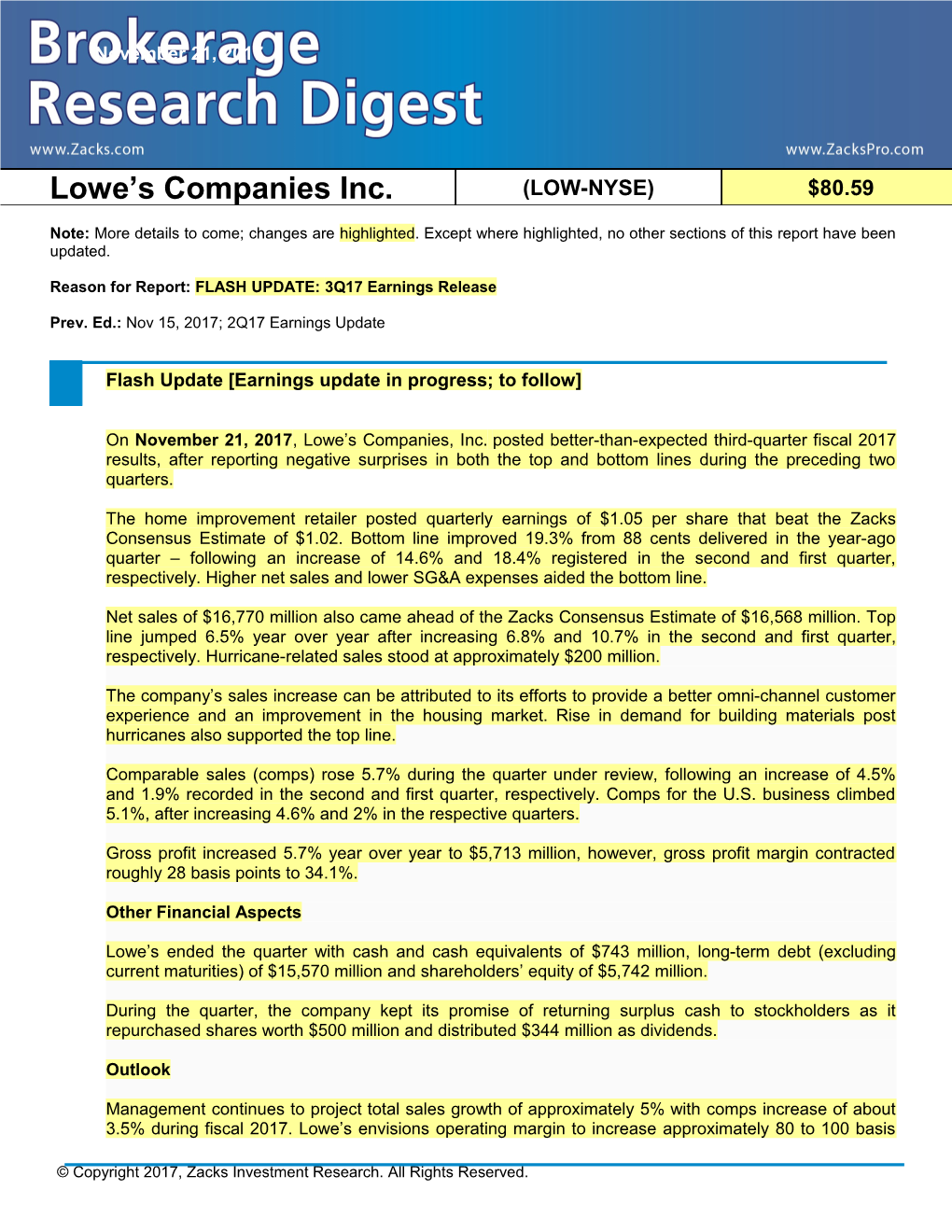 Lowe S Companies Inc