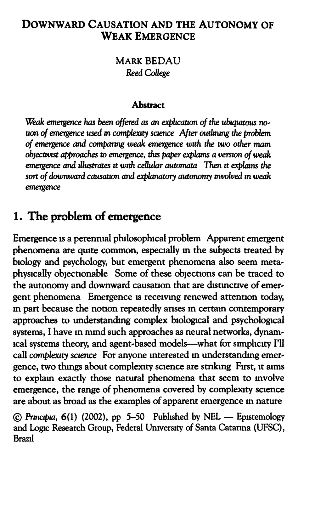 Downward Causation and the Autonomy of Weak Emergence