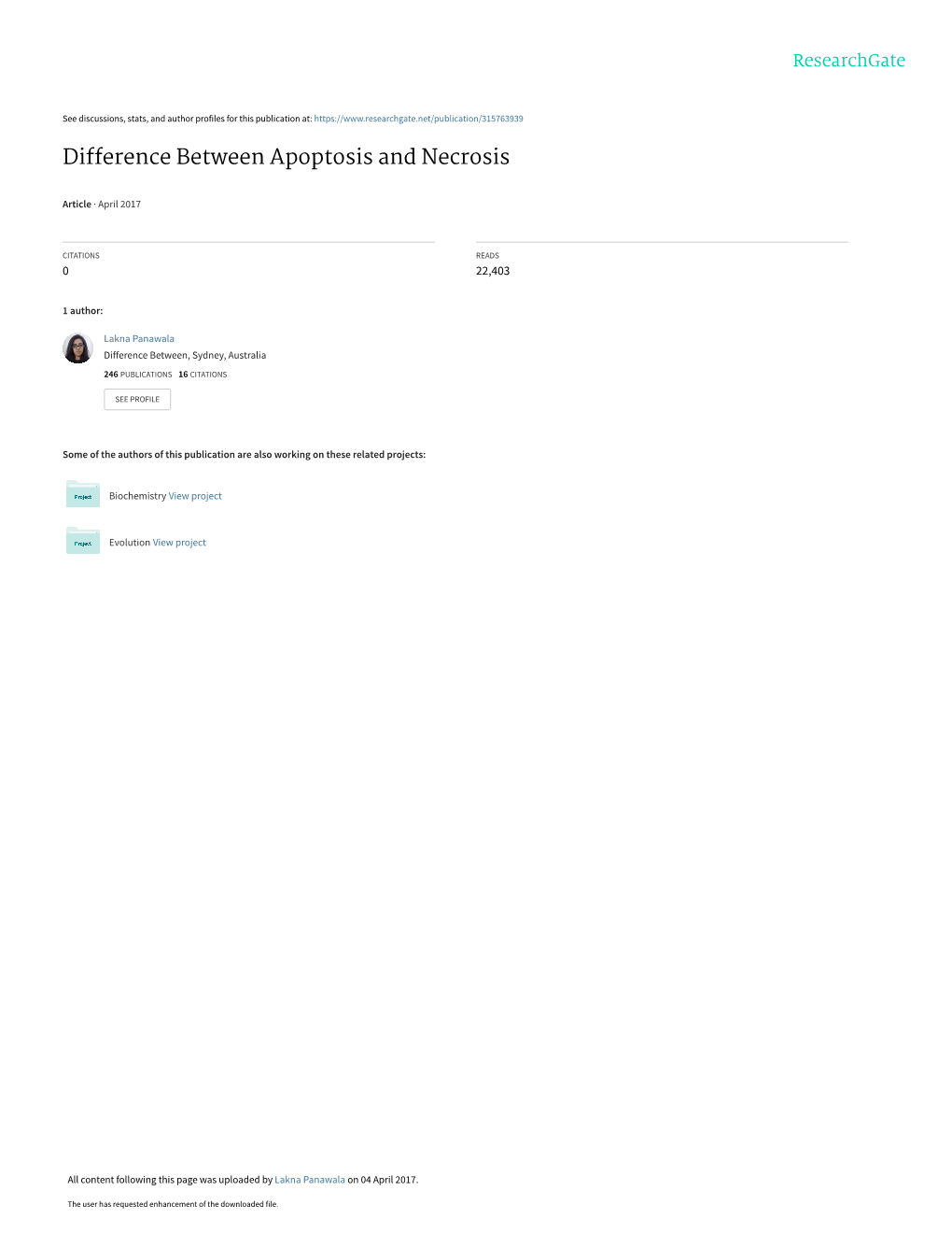 Difference Between Apoptosis and Necrosis