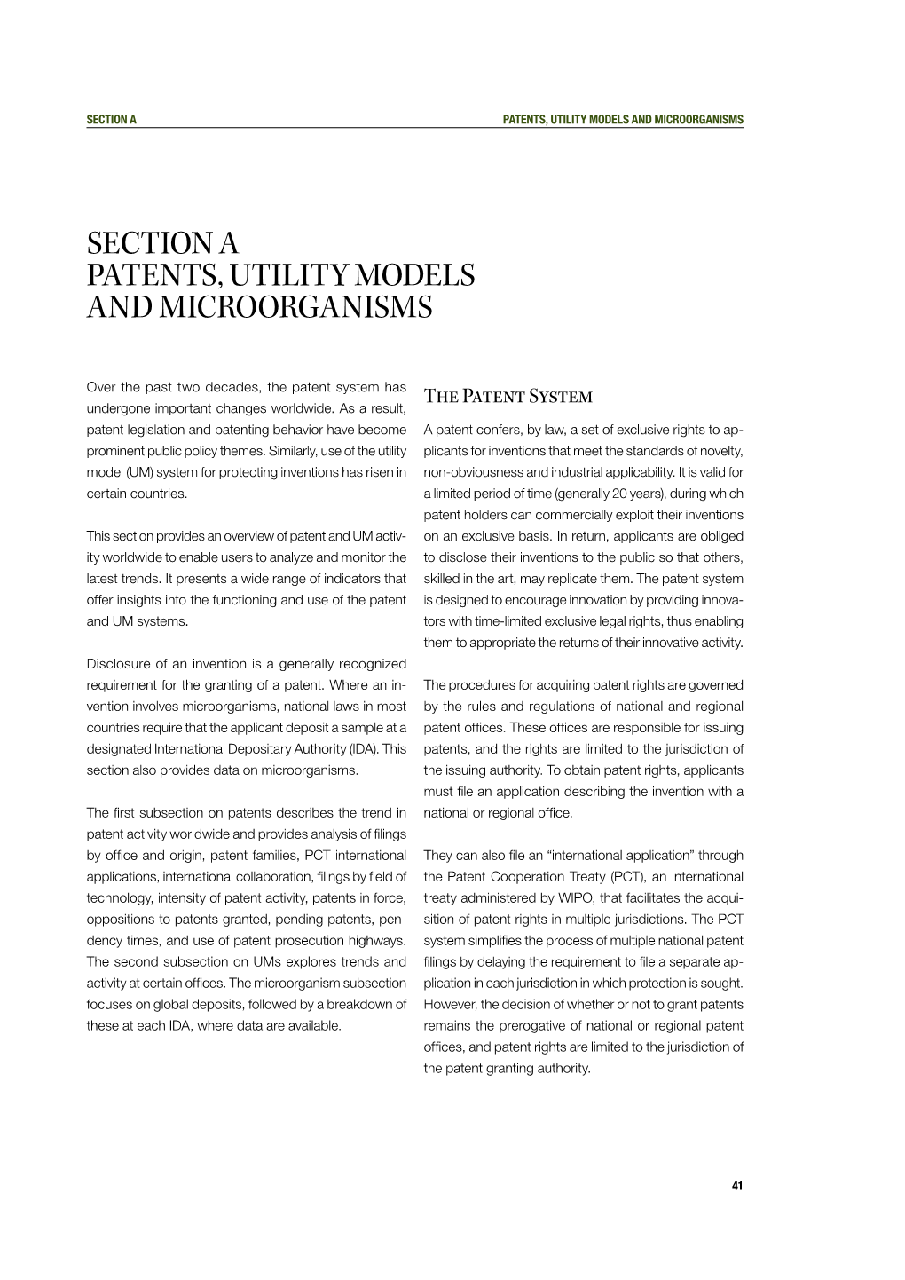 Section a Patents, Utility Models and Microorganisms