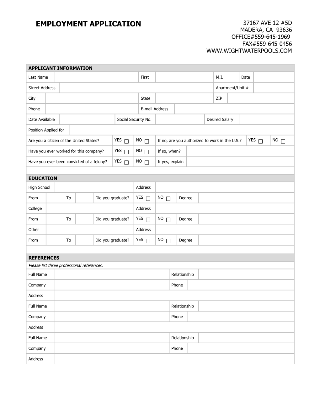 Employment Application (2-Pp.) s3