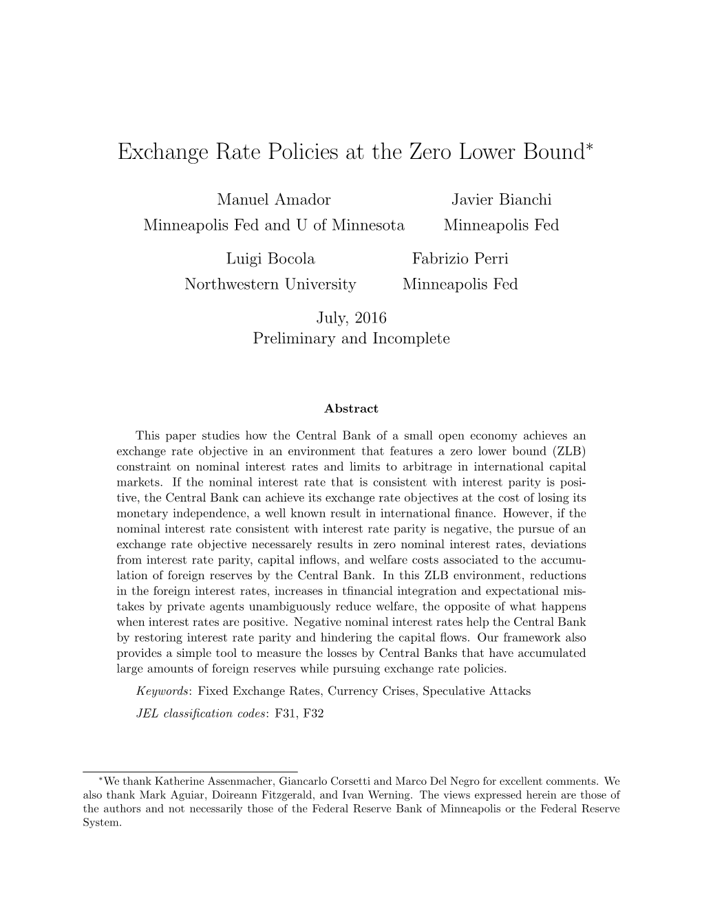 Exchange Rate Policies at the Zero Lower Bound∗