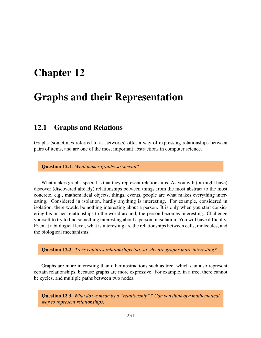 Chapter 12 Graphs and Their Representation