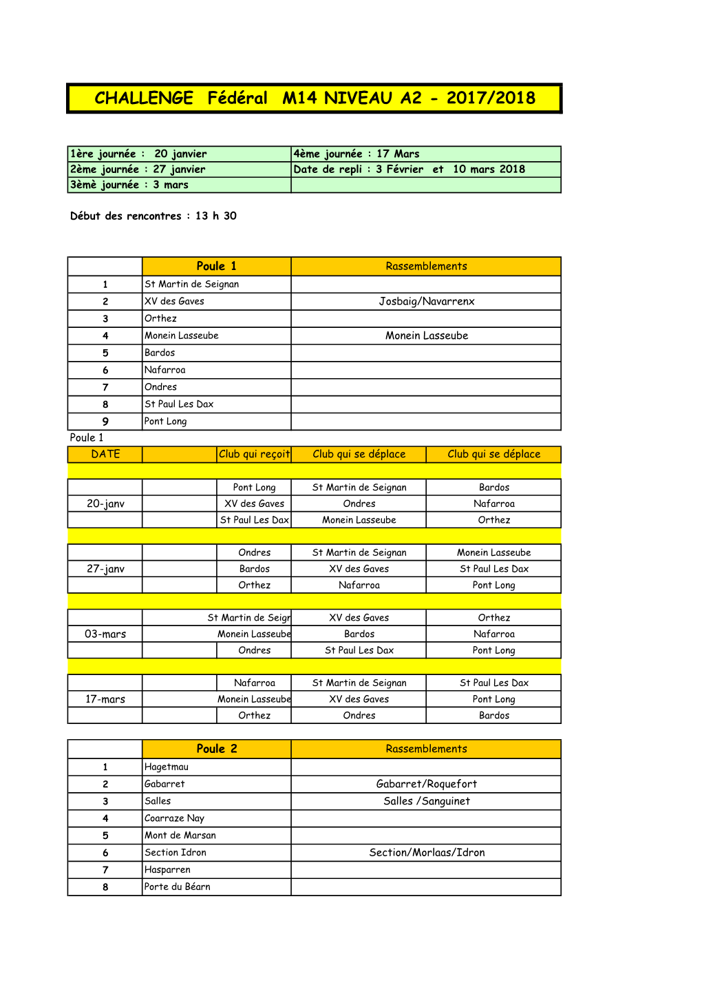 Niveau A2 - 2017/2018