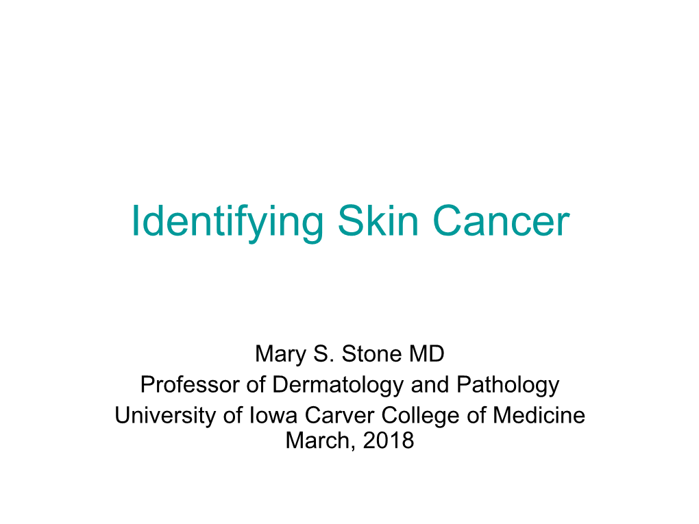 Identifying Skin Cancer