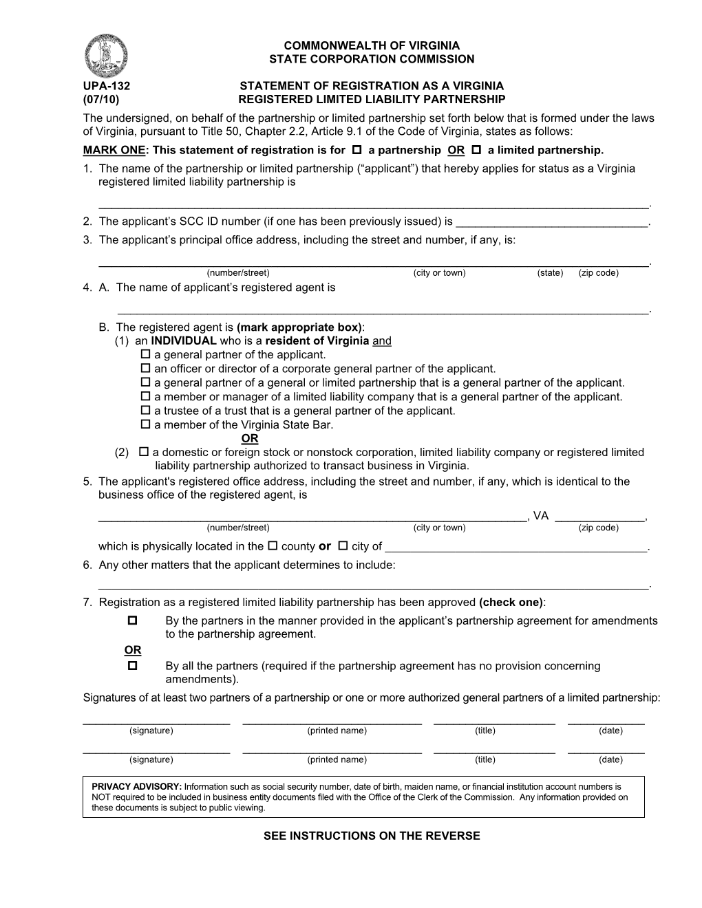 Commonwealth of Virginia State Corporation Commission