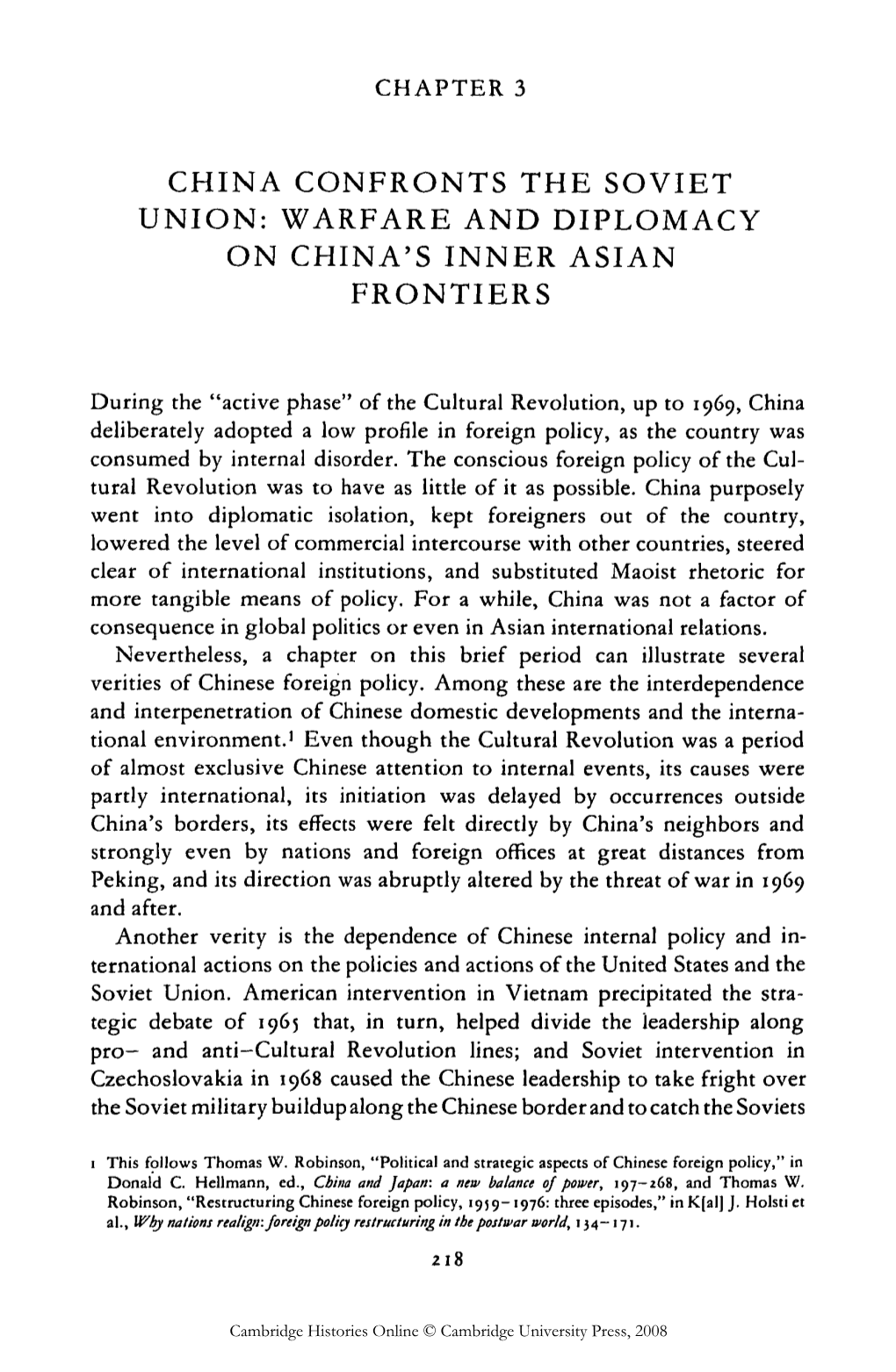 China Confronts the Soviet Union: Warfare and Diplomacy on China's Inner Asian Frontiers