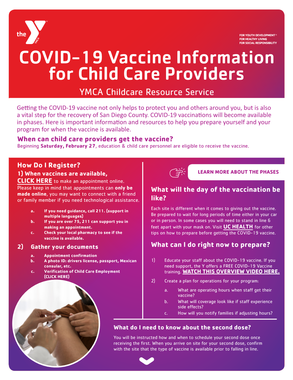 COVID-19 Vaccine Information for Child Care Providers YMCA Childcare Resource Service