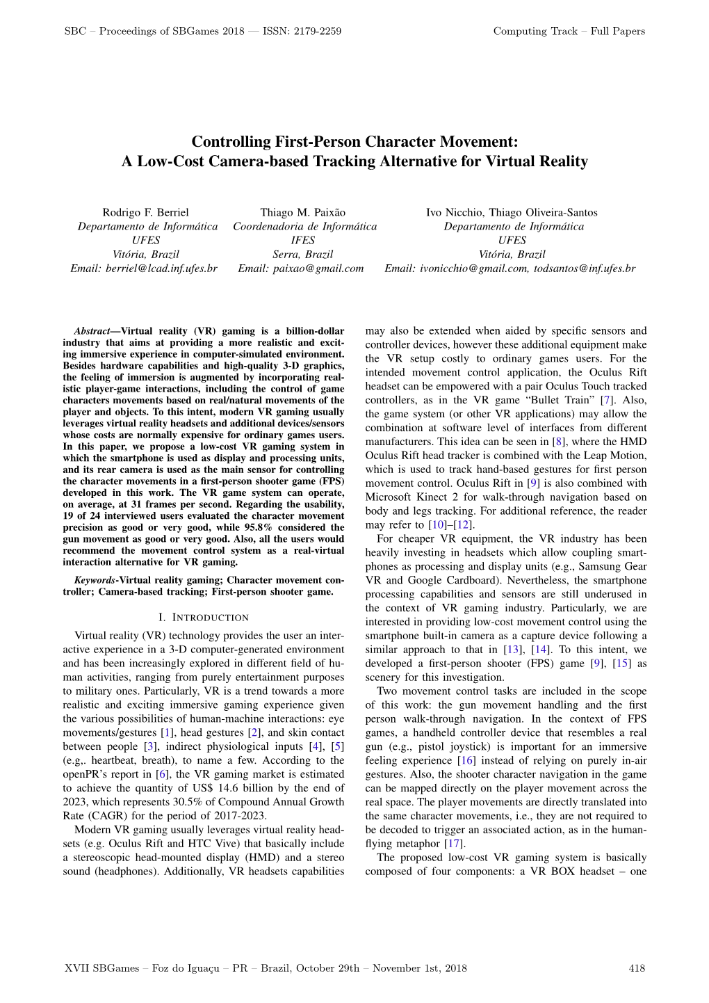 A Low-Cost Camera-Based Tracking Alternative for Virtual Reality