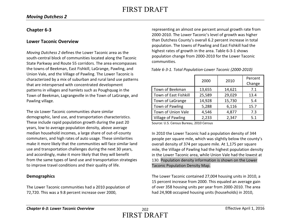 FIRST DRAFT FIRST DRAFT Moving Dutchess 2