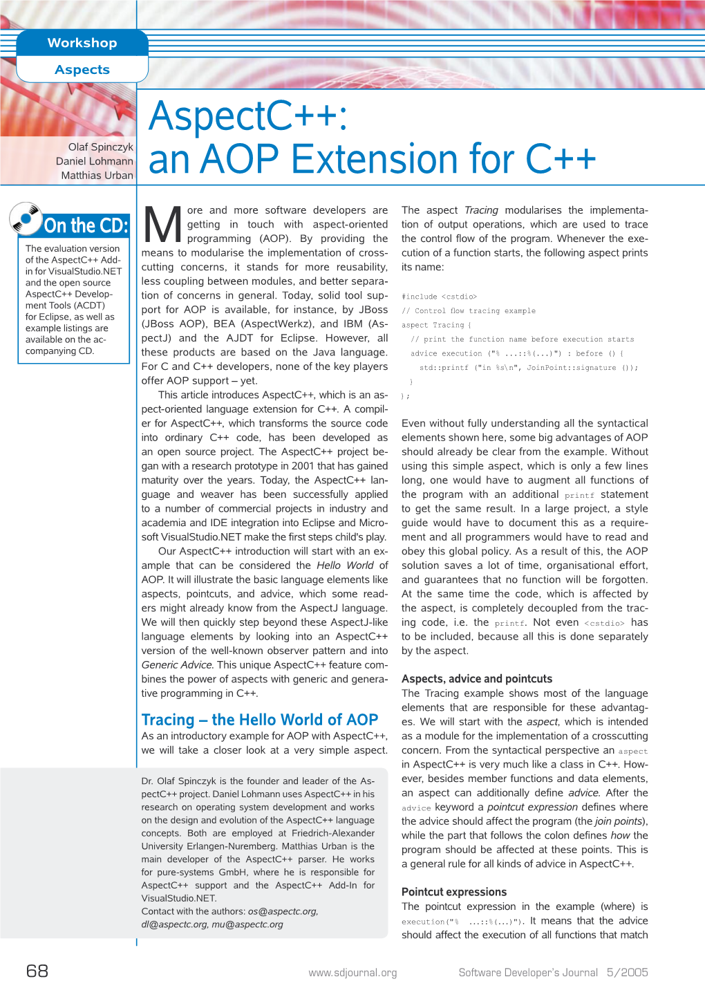 An AOP Extension for C++