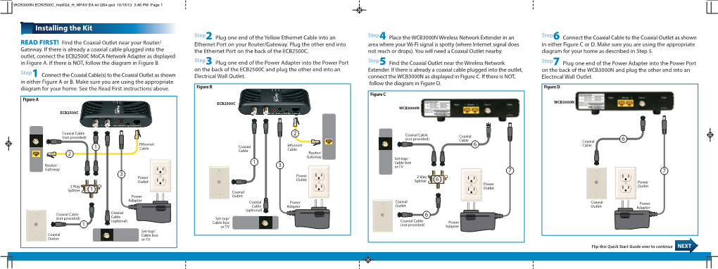 Wireless Network Extender WCB3000N Kit Quick Start Guide