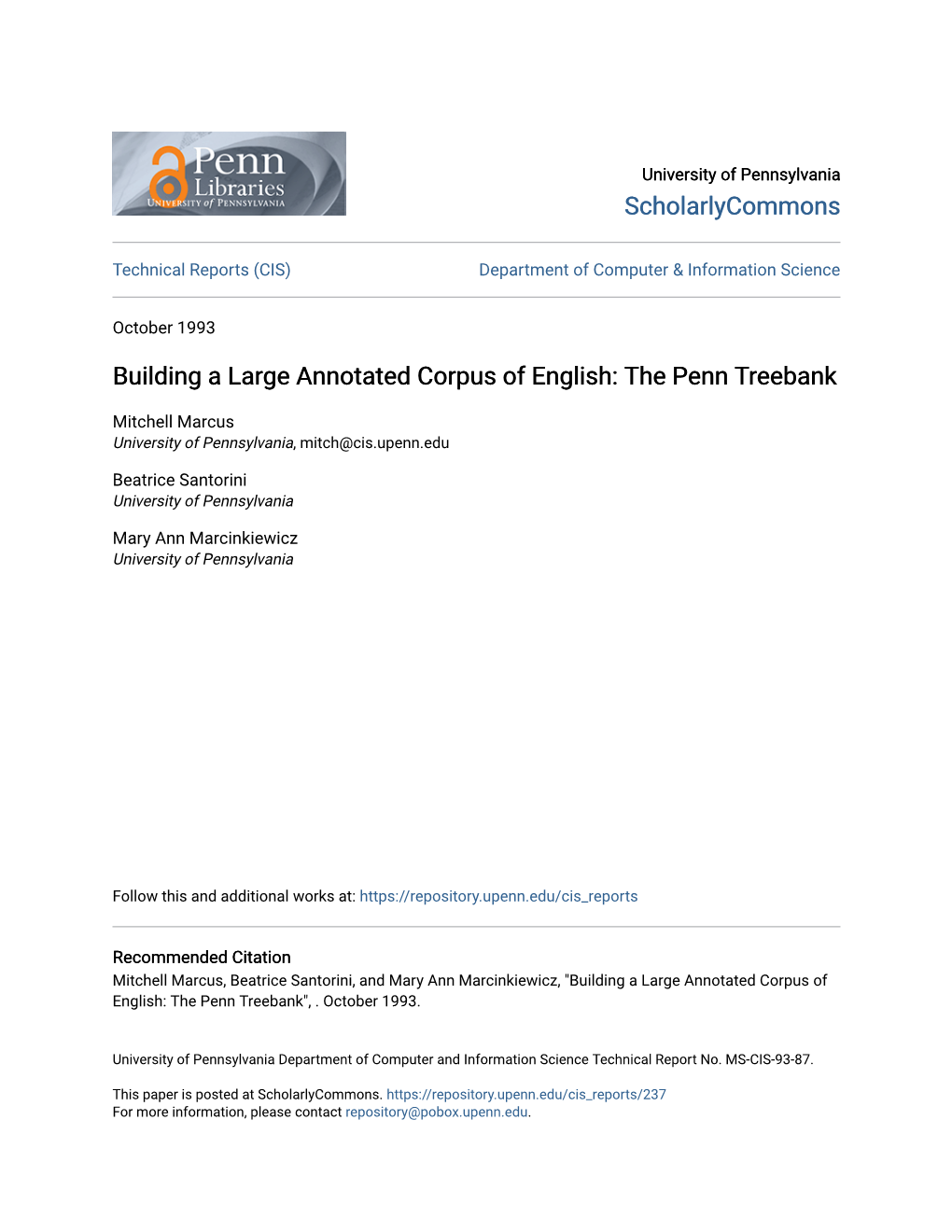 Building a Large Annotated Corpus of English: the Penn Treebank