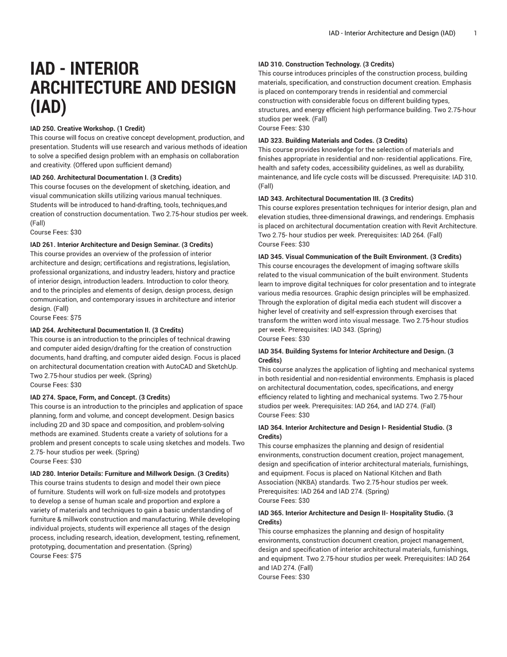 IAD - Interior Architecture and Design (IAD) 1