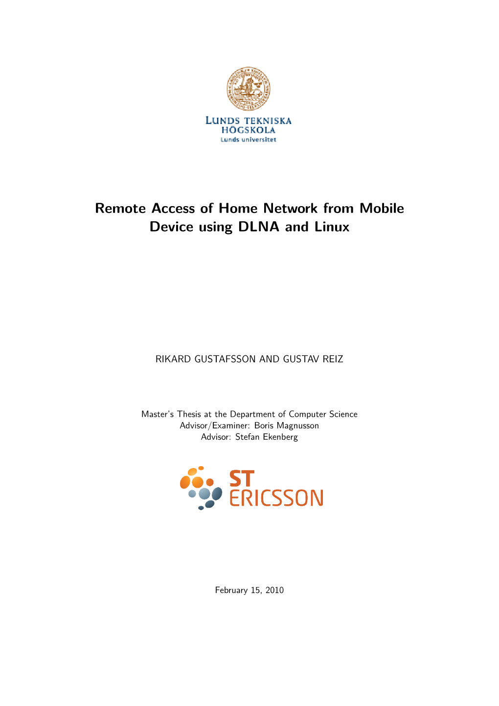 Remote Access of Home Network from Mobile Device Using DLNA and Linux