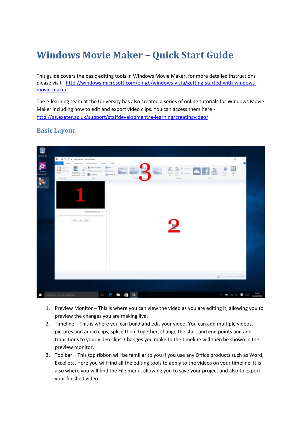 Windows Movie Maker – Quick Start Guide