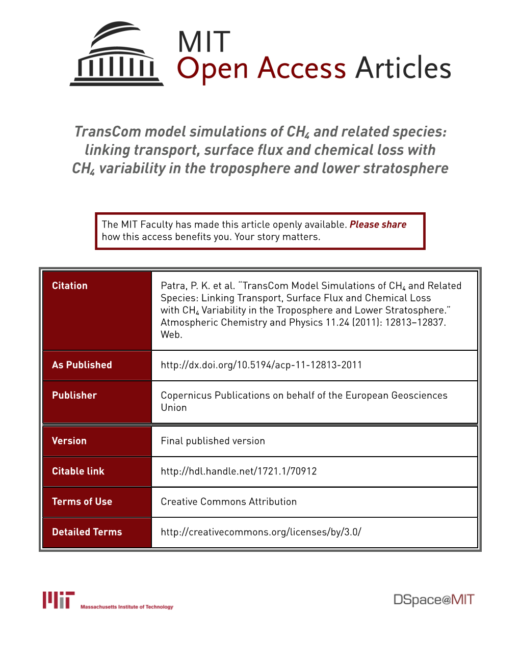 Transcom Model Simulations of CH₄ and Related Species