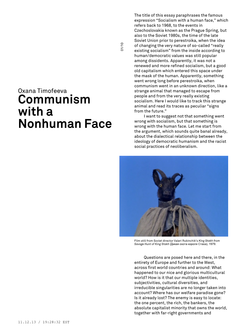 Communism with a Nonhuman Face