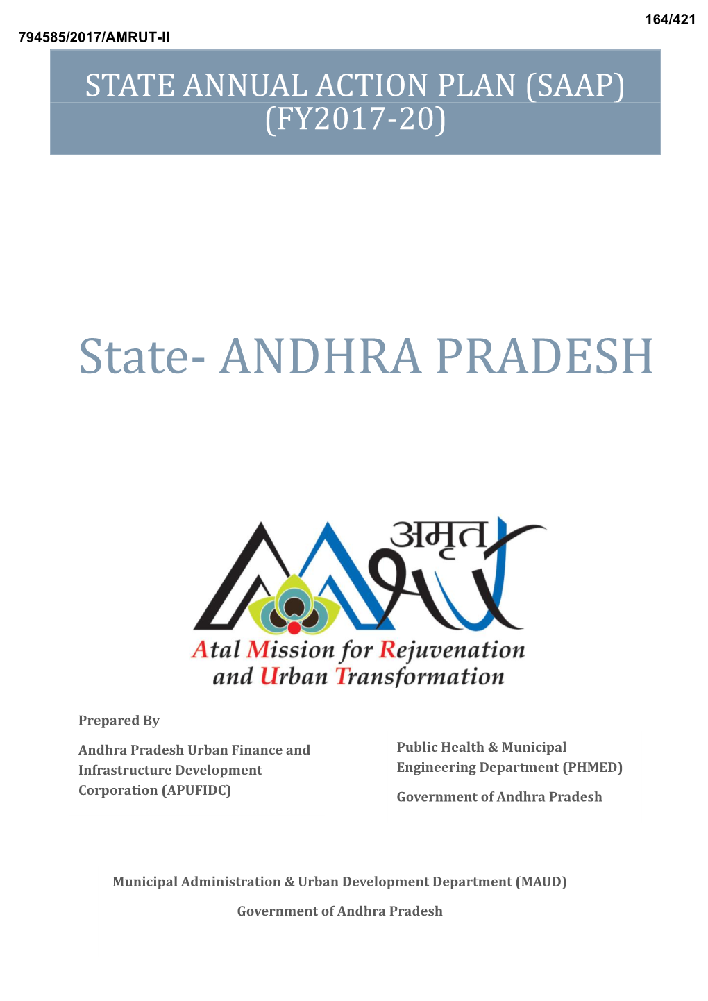 STATE ANNUAL ACTION PLAN (SAAP) for Andhra Pradesh