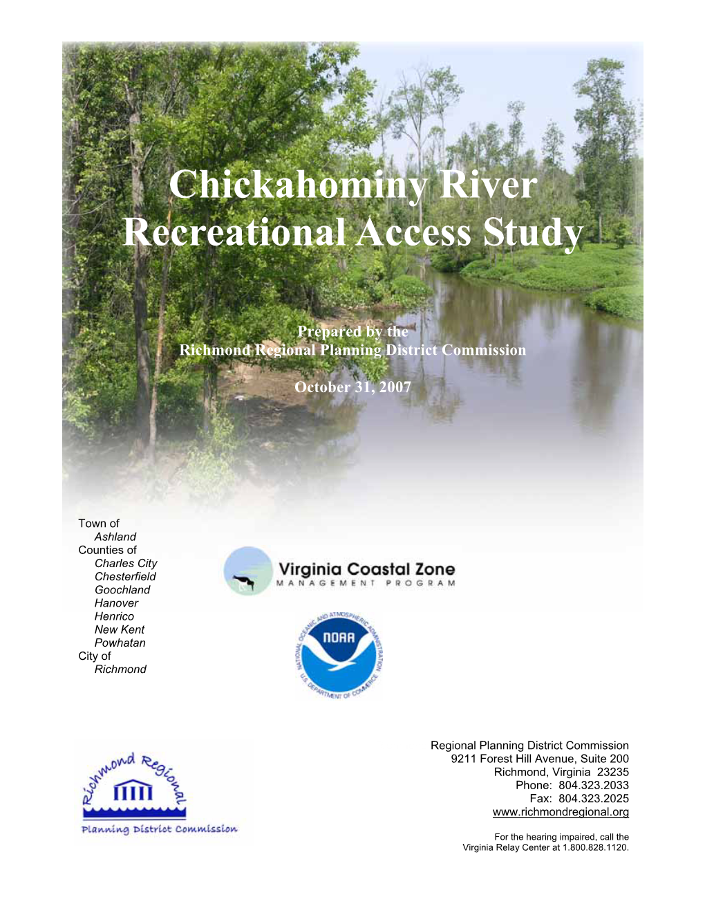 Chickahominy River Recreational Access Study