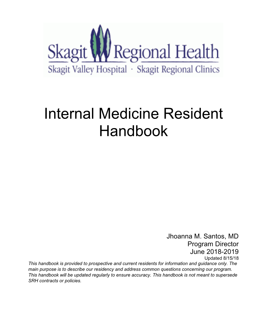 Internal Medicine Resident Handbook