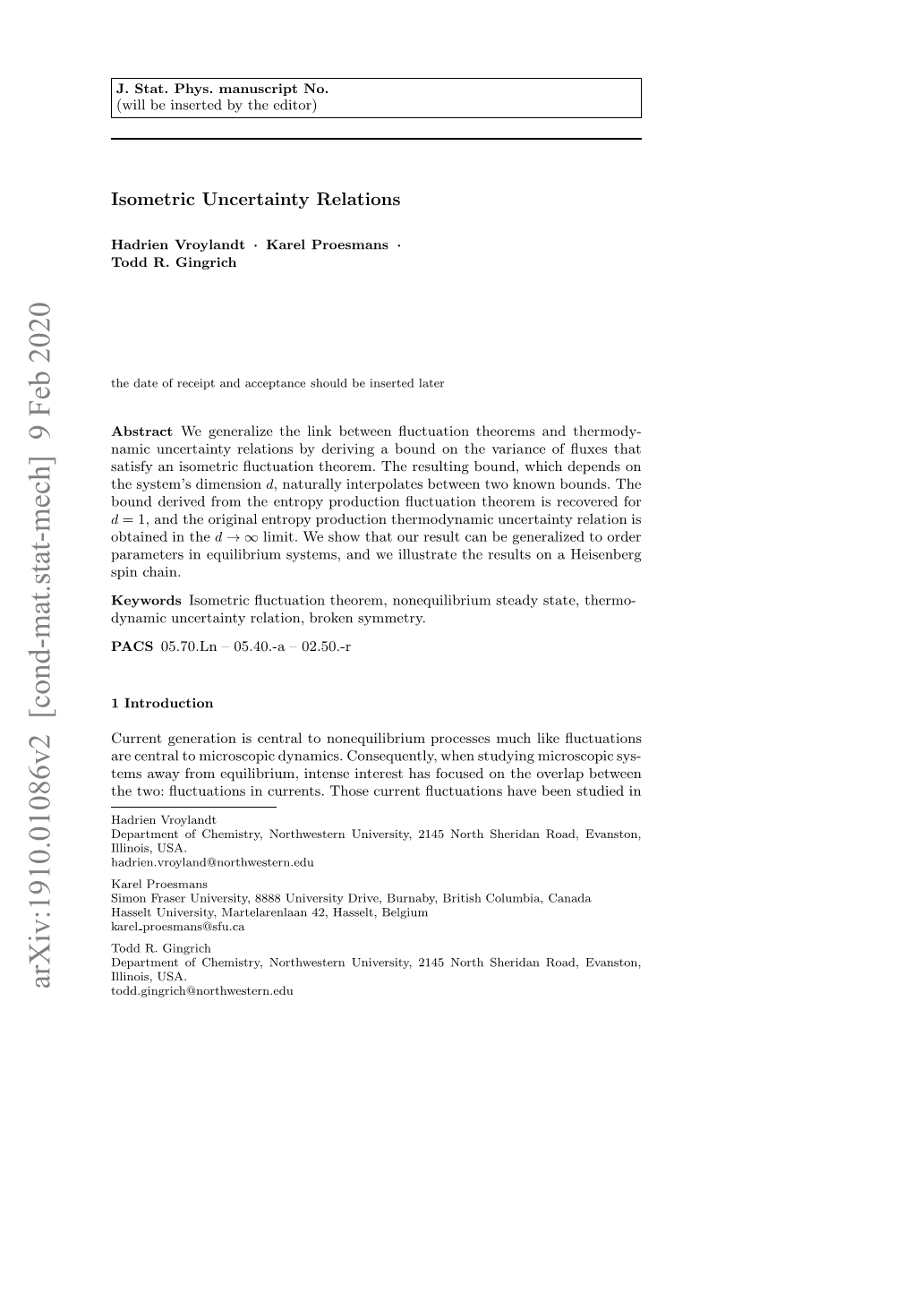 Isometric Uncertainty Relations 3