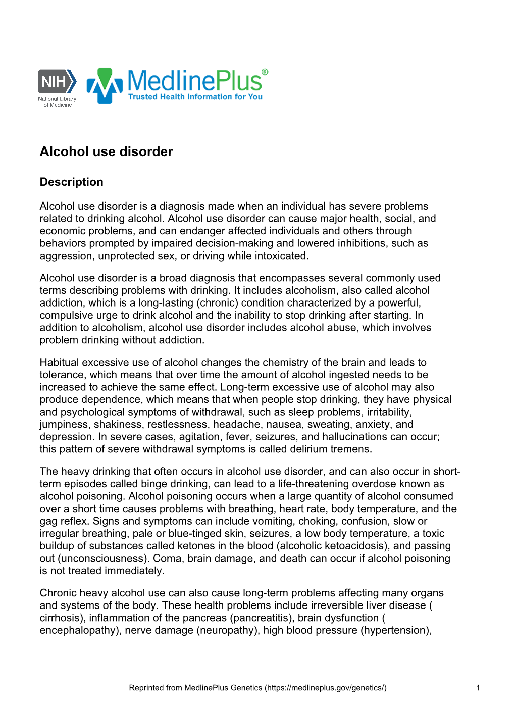 Alcohol Use Disorder