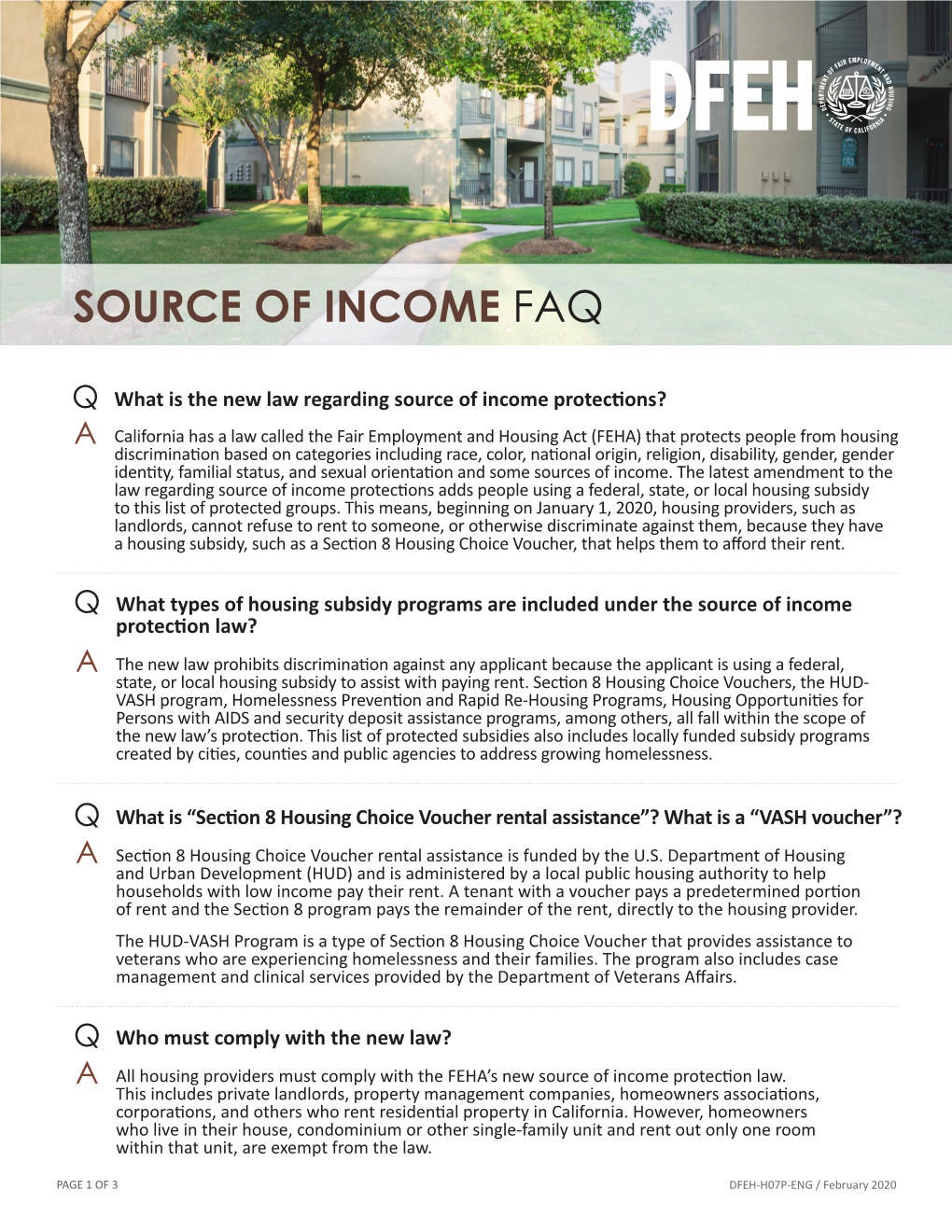 Source of Income Faq