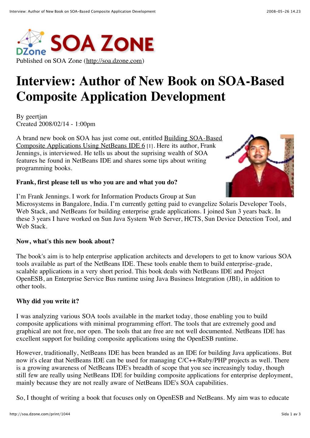 Interview Author of New Book on SOA-Based Composite Application