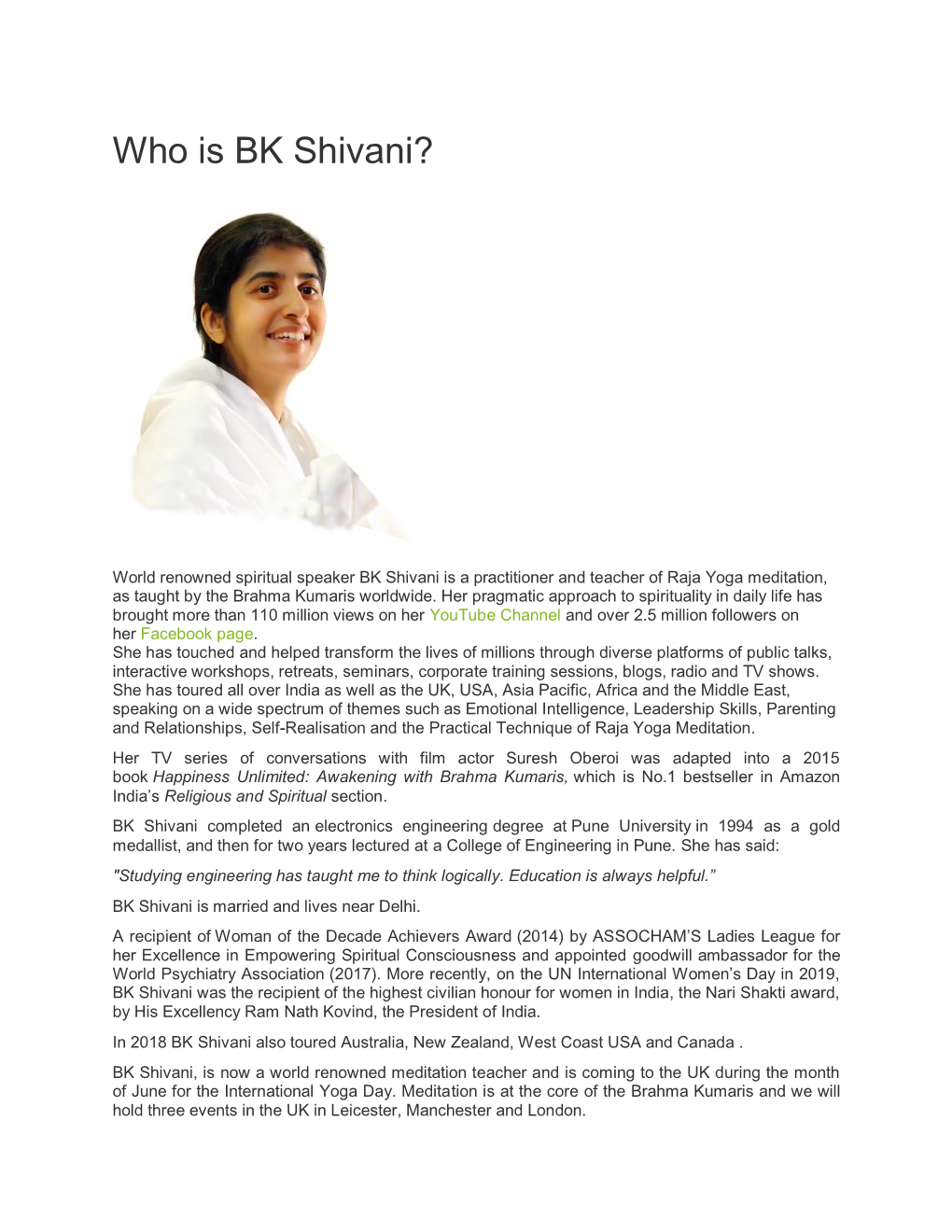 Who Is BK Shivani?