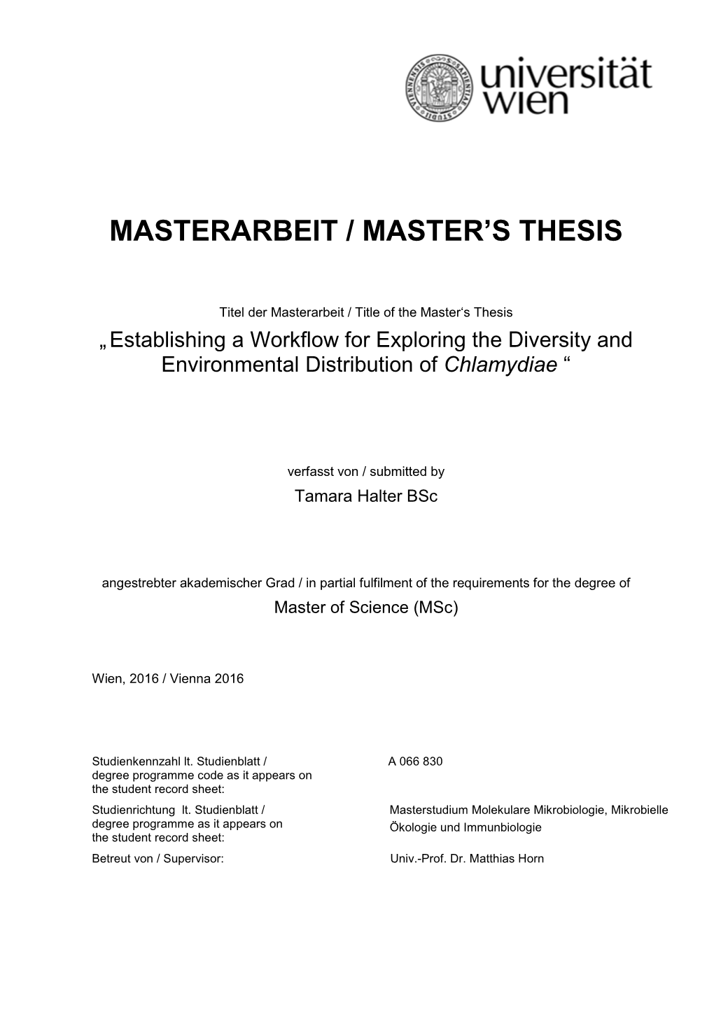 Masterarbeit / Master's Thesis