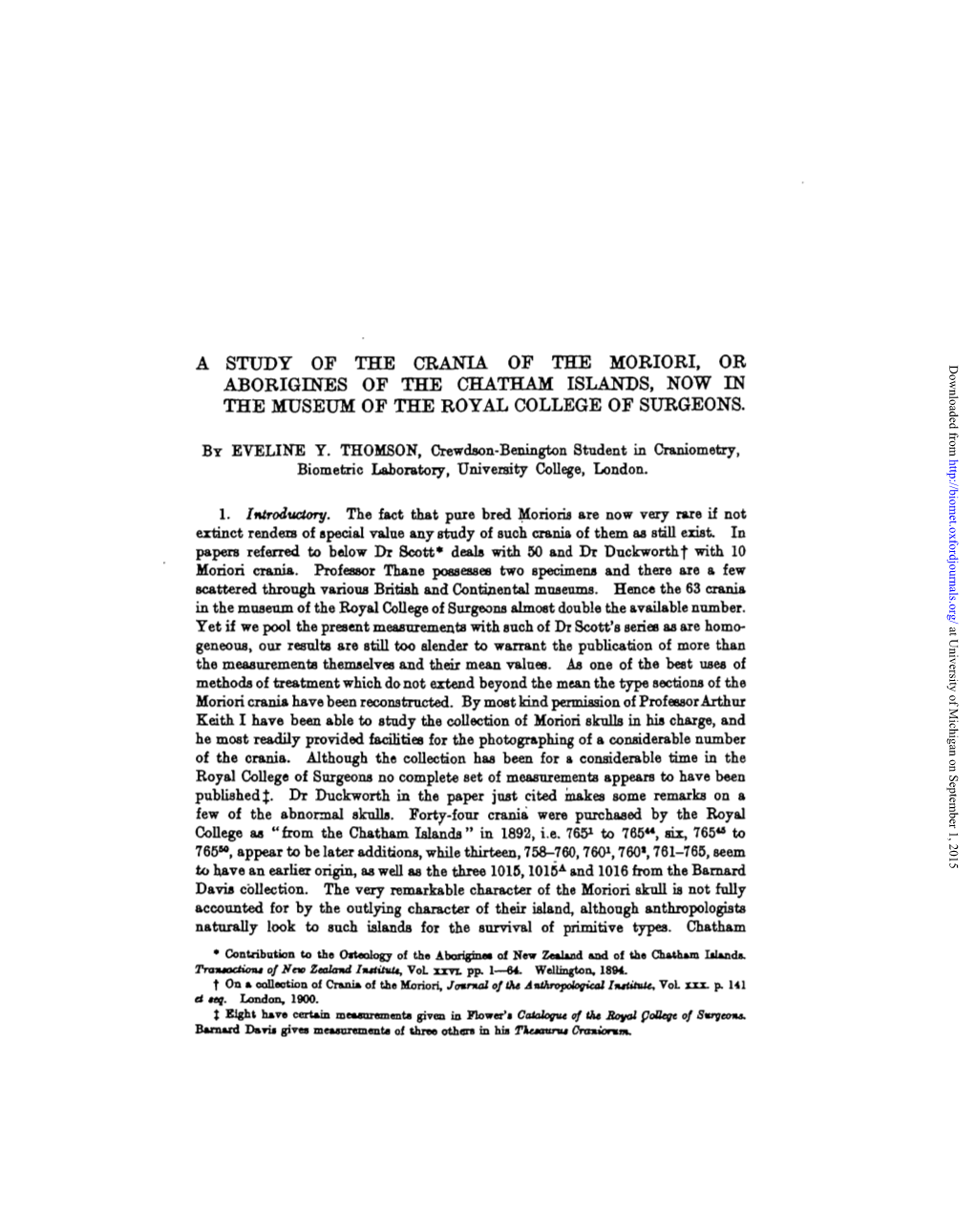 A Study of the Crania of the Moriori, Or Aborigines Of