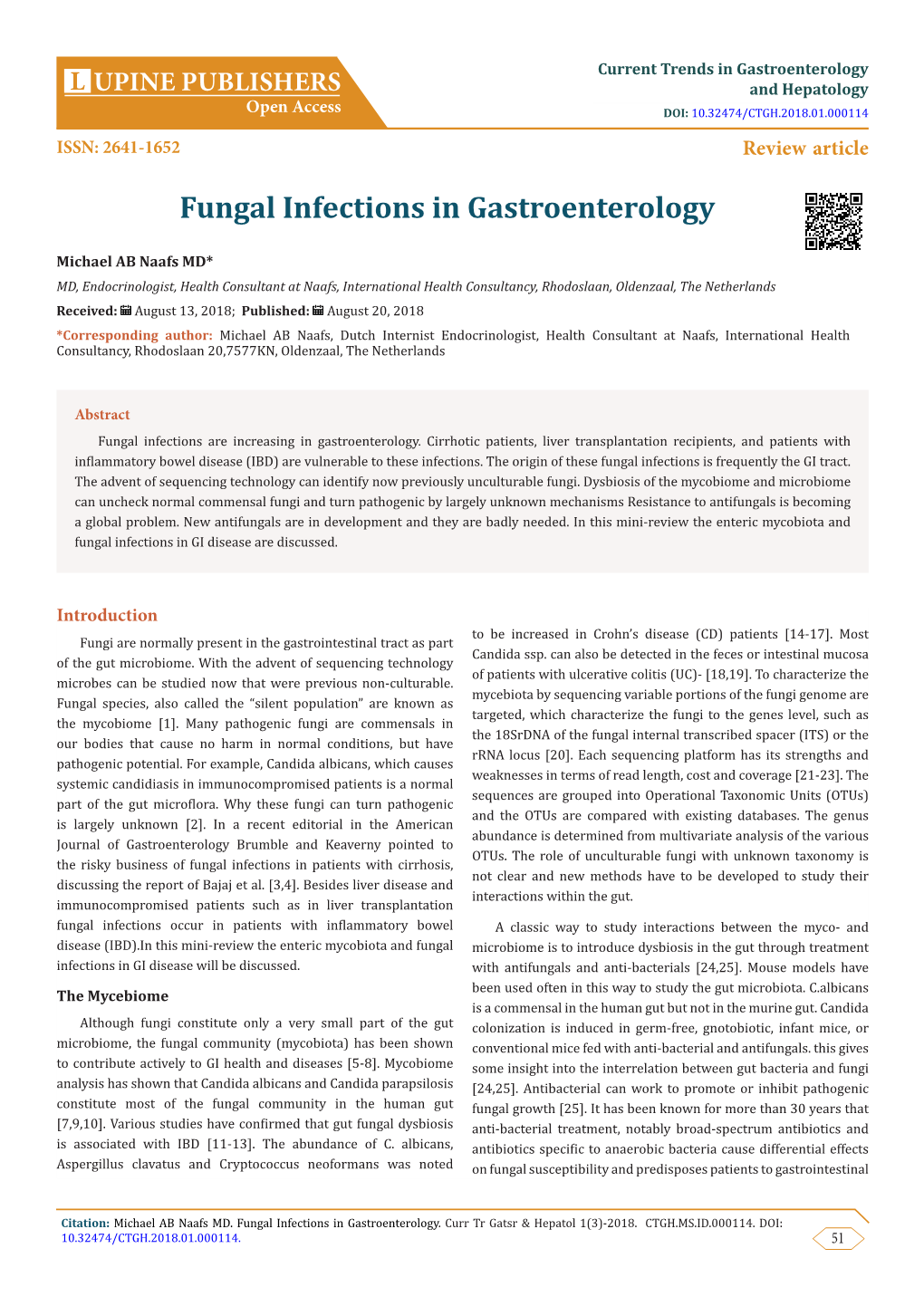 Fungal Infections in Gastroenterology