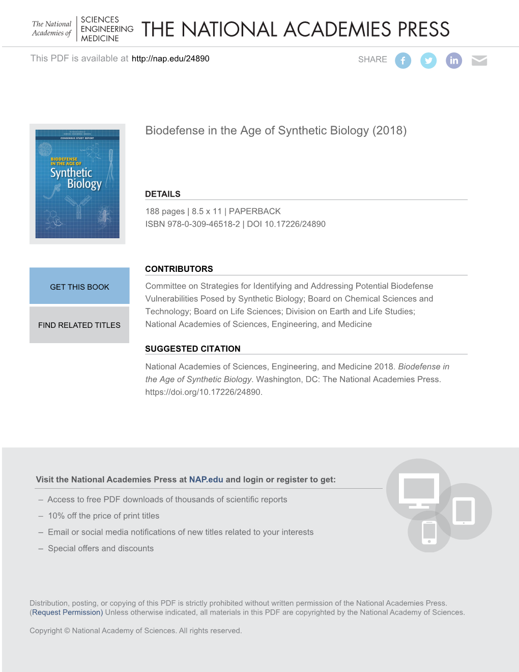 Biodefense in the Age of Synthetic Biology.Pdf