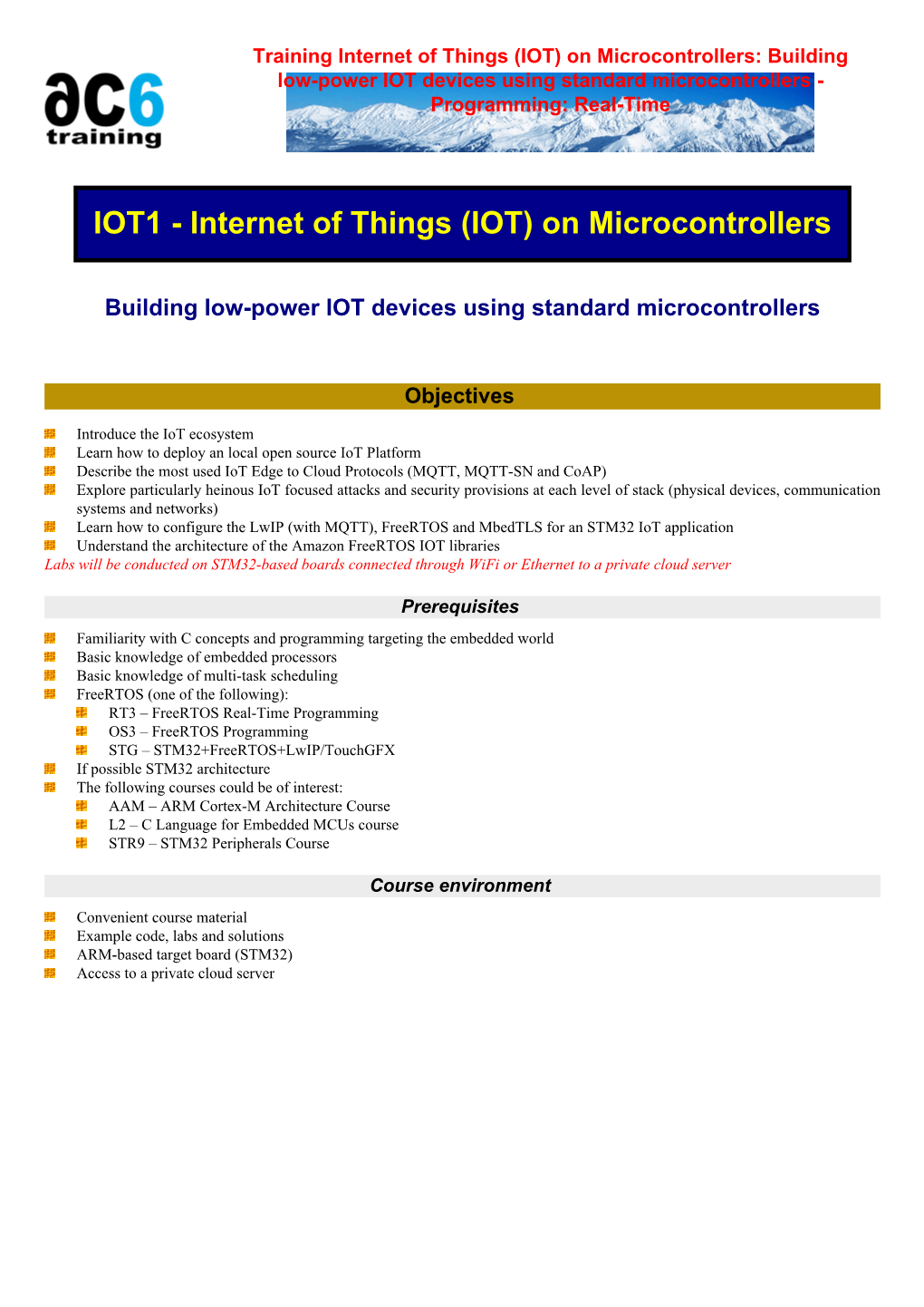 IOT) on Microcontrollers: Building Low-Power IOT Devices Using Standard Microcontrollers - Programming: Real-Time