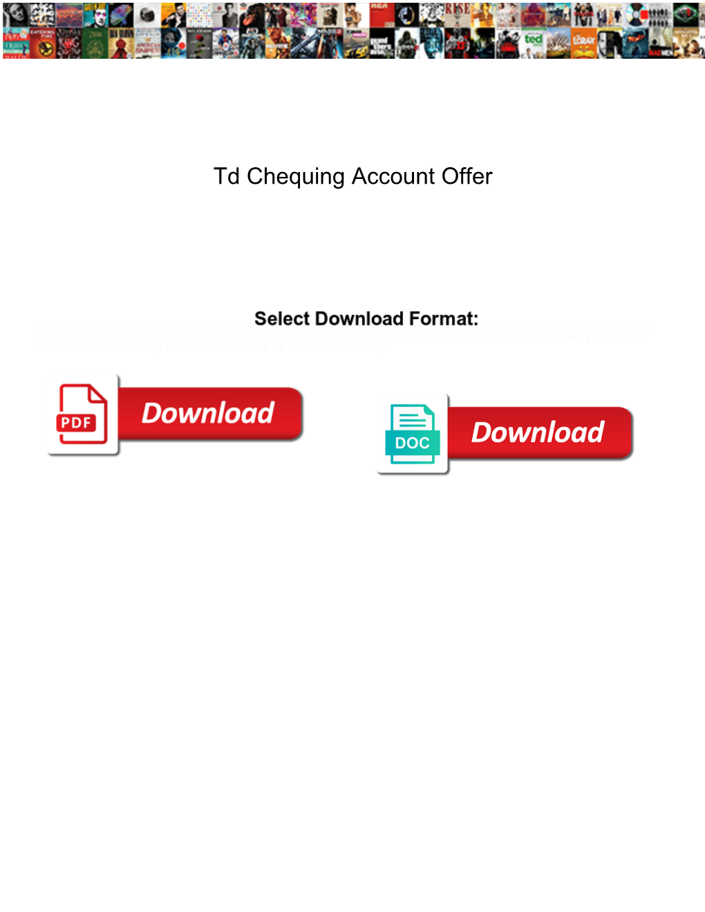 Td Chequing Account Offer