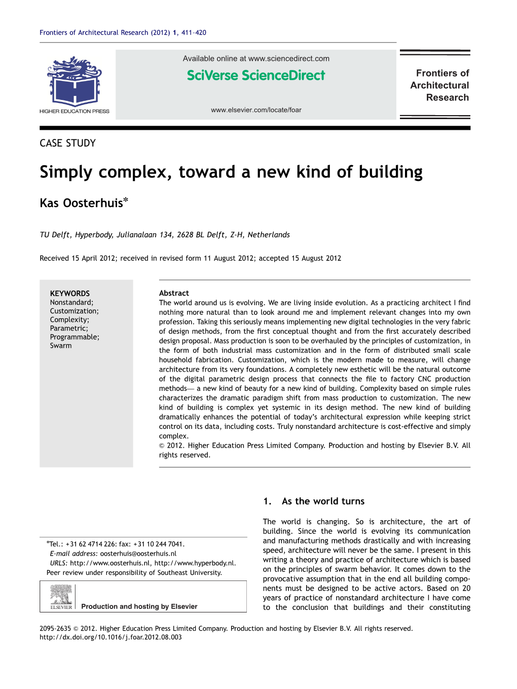 Simply Complex, Toward a New Kind of Building