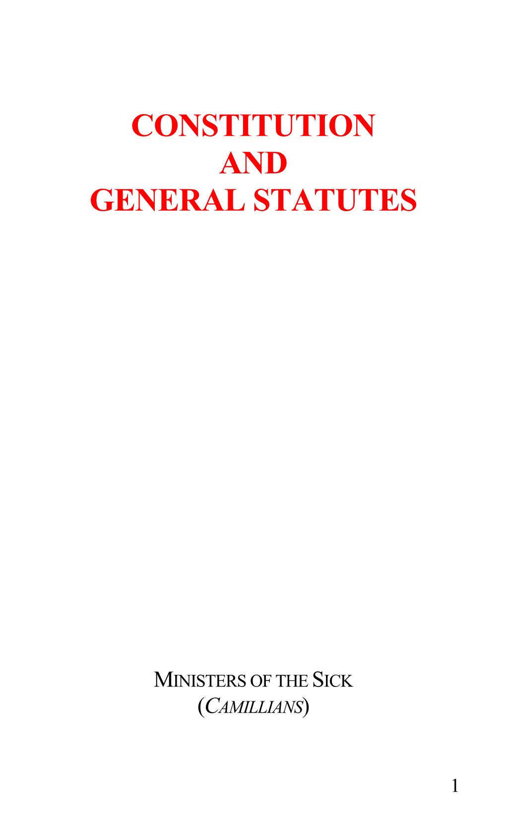 Constitution and General Statutes