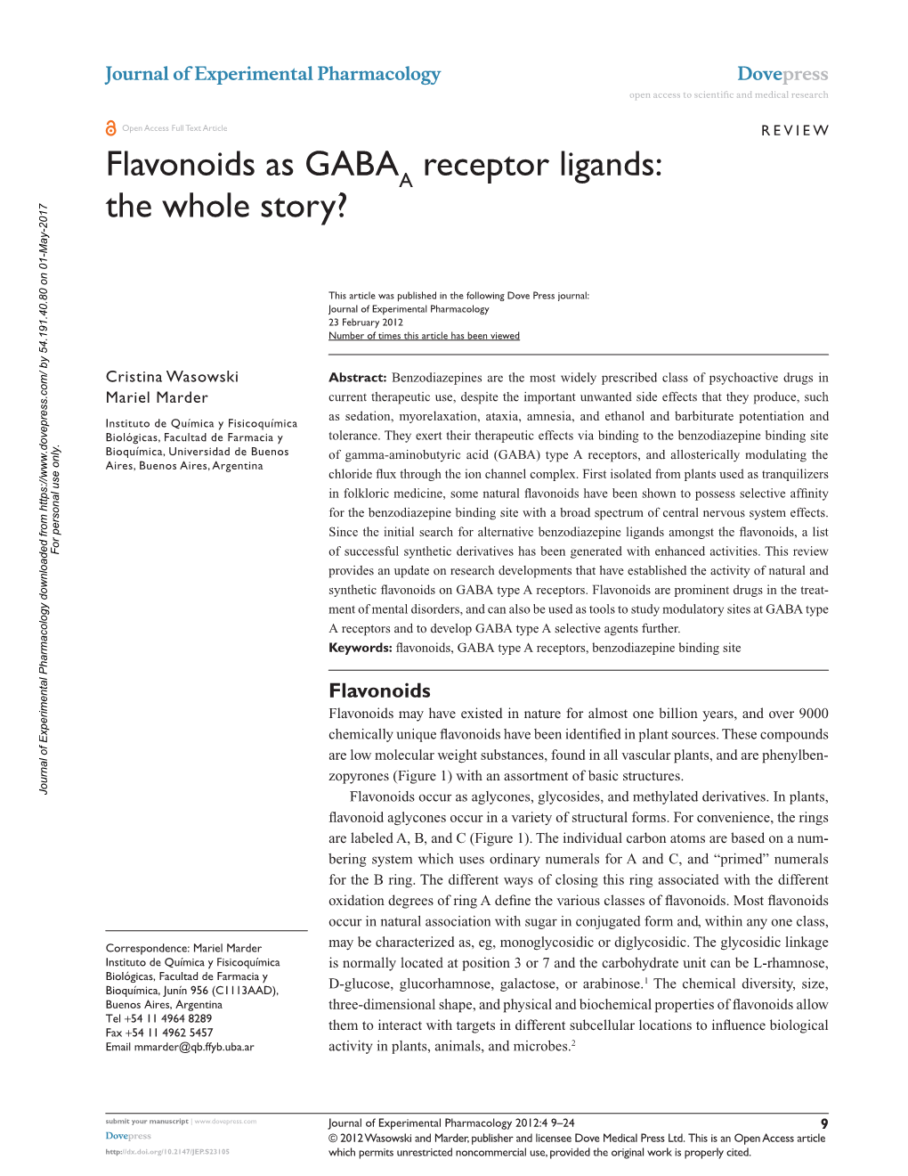 Flavonoids As GABA Receptor Ligands