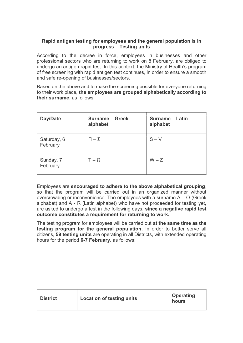 Rapid Antigen Testing for Employees and the General Population Is In