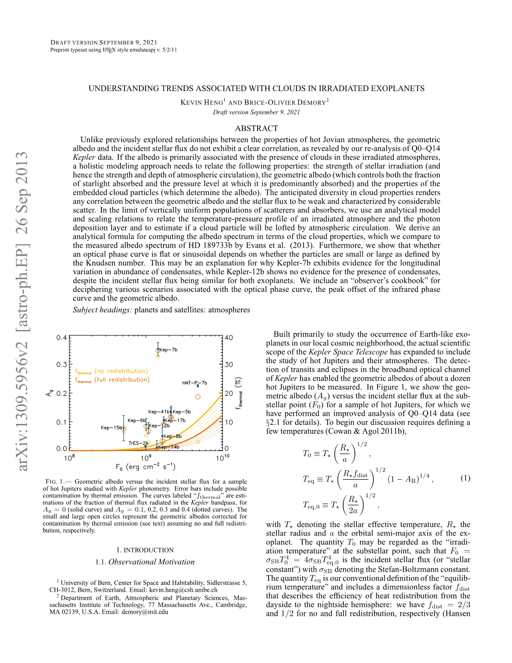 Arxiv:1309.5956V2 [Astro-Ph.EP] 26 Sep 2013 Otmnto Ytemleiso Setx)Asmn Oan No Albedo Assuming Text) Geometric Respectively